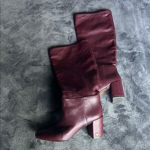 Elegant Burgundy Leather Boots